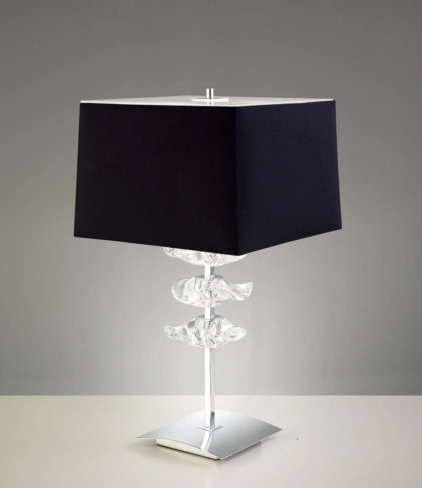 Akira Polished Chrome-Black Table Lamps Mantra Shaded Table Lamps